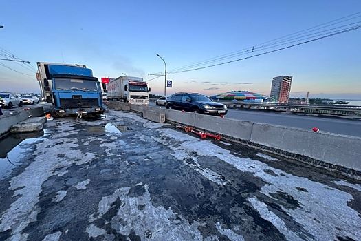 Водитель МАЗа выпал из кабины ночью на Димитровском мосту в Новосибирске